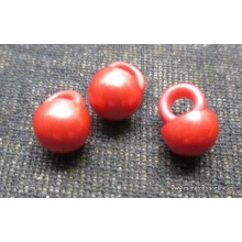 Botón rojo tipo perla, 6 mm