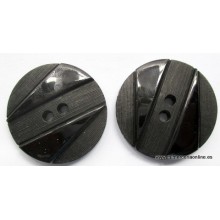 Botón negro con relieve, 28mm