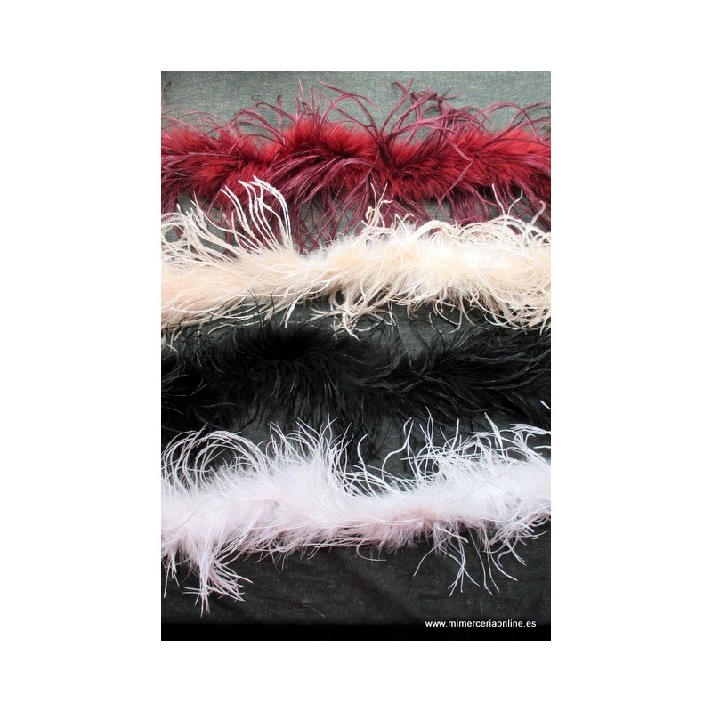 Fleco de plumas de avestruz de primera calidad - Mercería La Costura