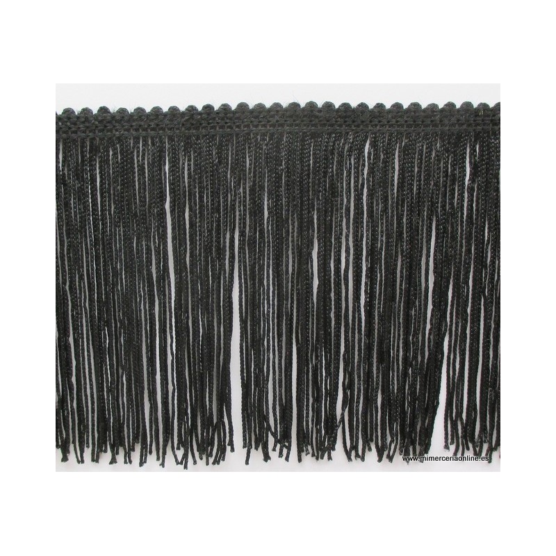 Fleco de flamenca negro de 20 cm de largo