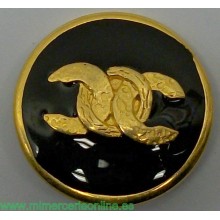 Botón dorado y negro, 28 mm