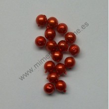 Bola tipo perla, rojo, 4 mm