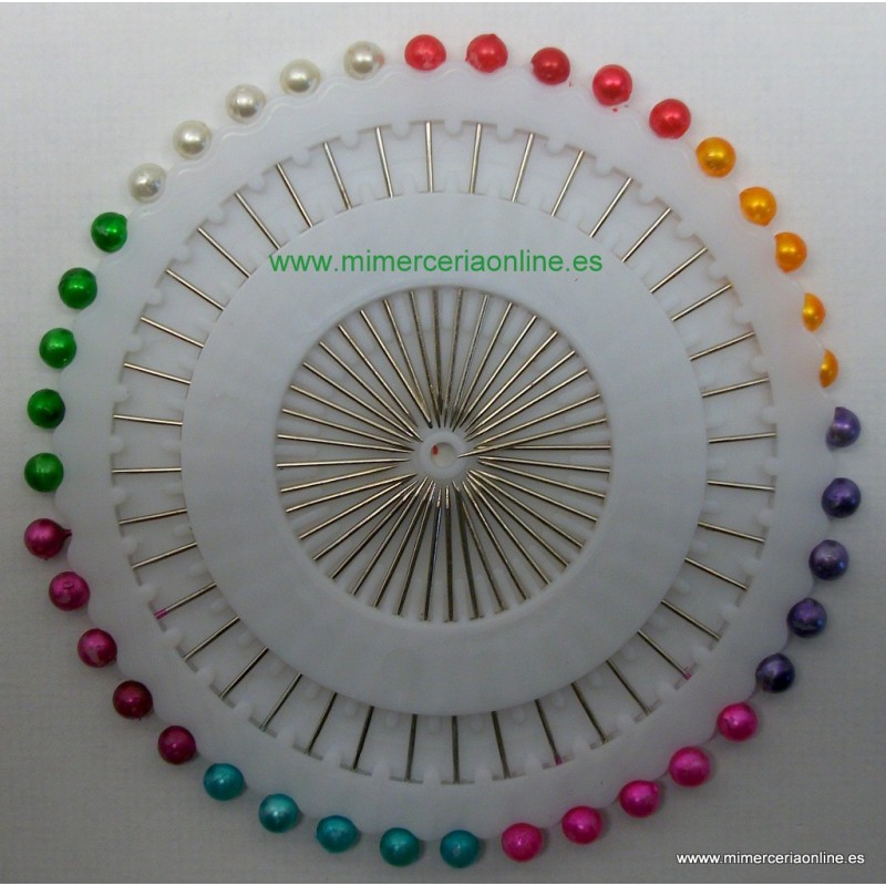 Ruletas de 40 alfileres colores brillantes pack 15